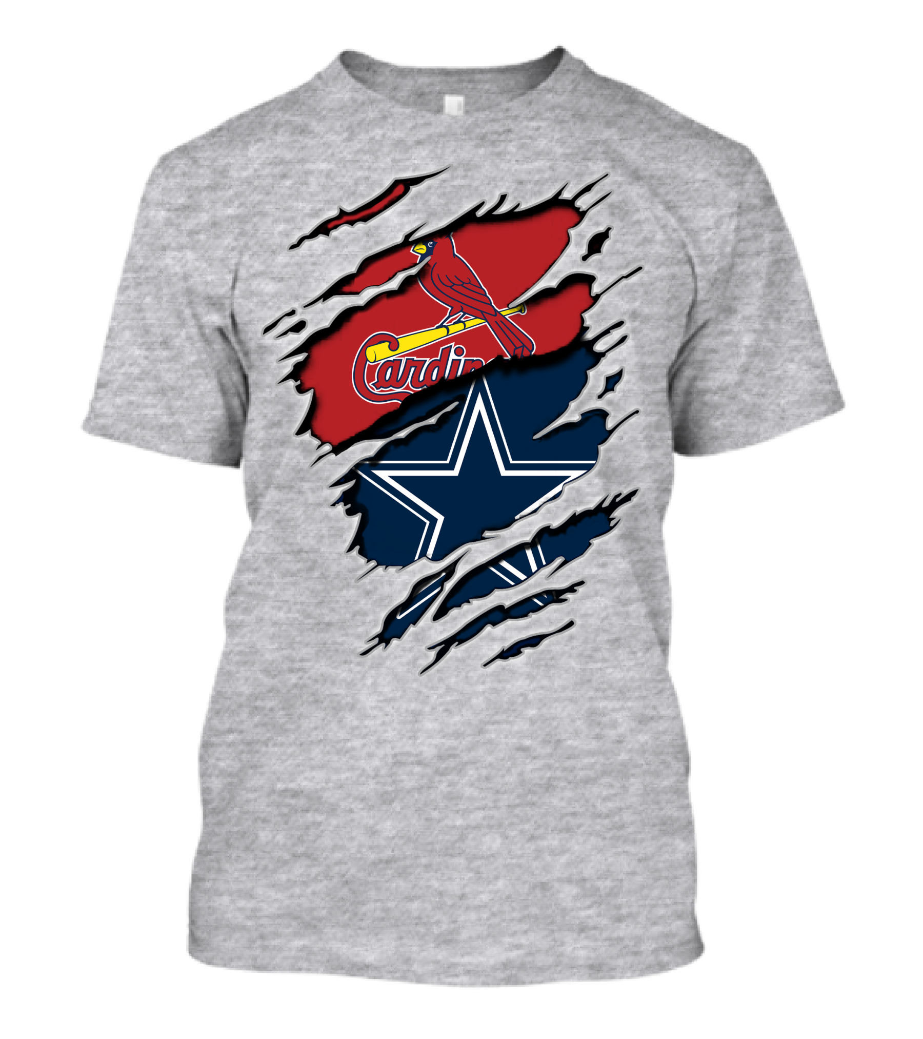 Cardinals And Cowboys Team Spirit Fusion T-Shirt
