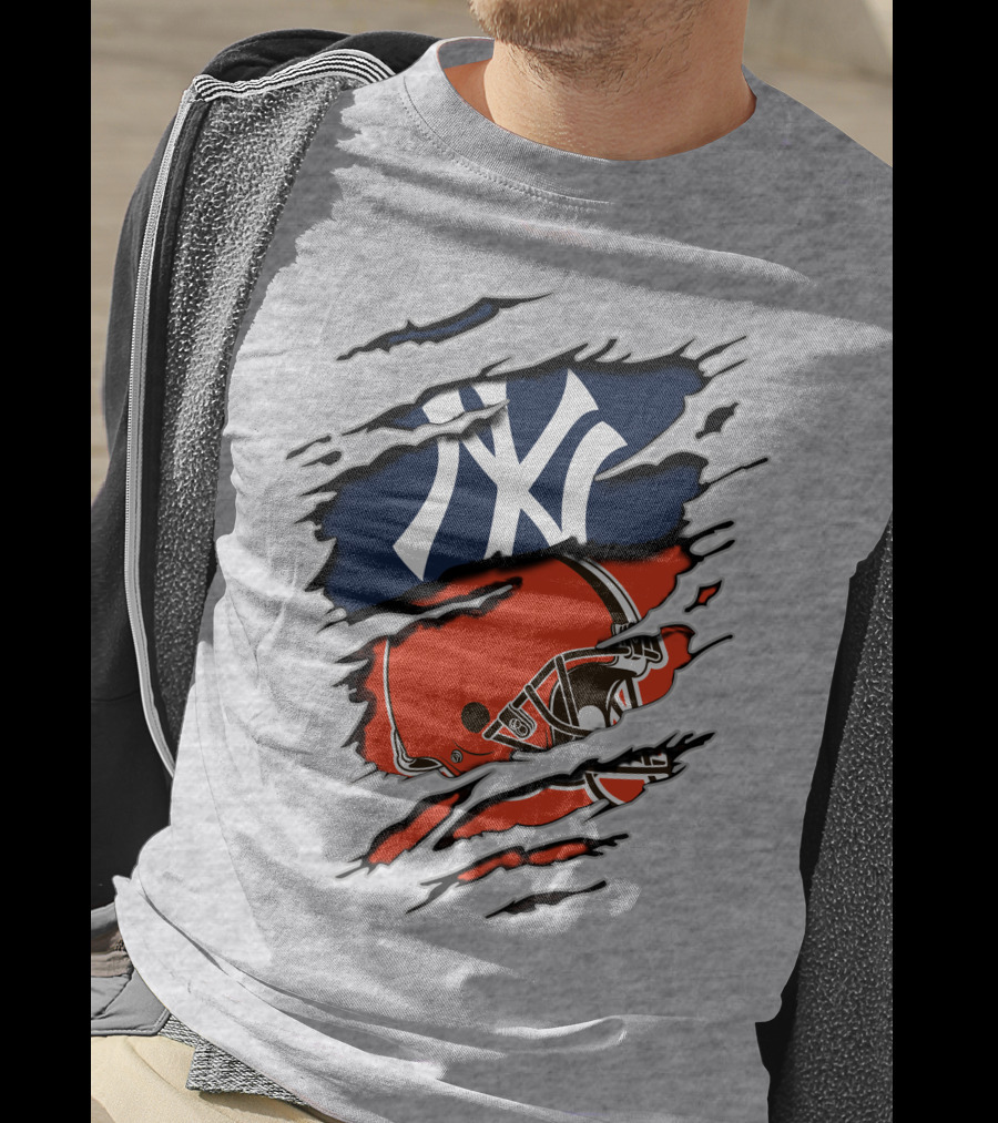 New York Yankees Cleveland Browns Fusion T-Shirt