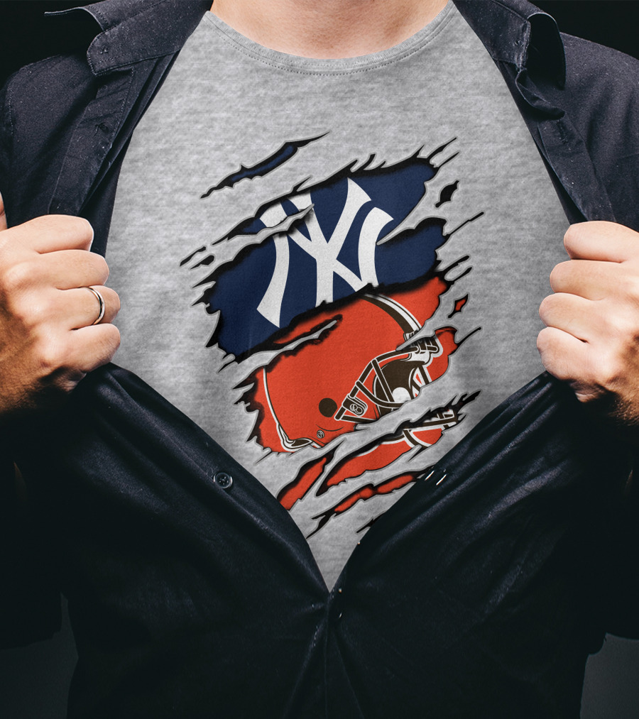 New York Yankees Cleveland Browns Fusion T-Shirt