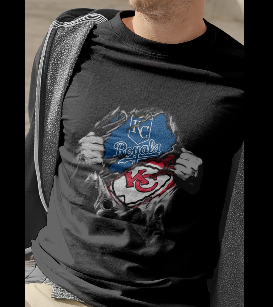 Kansas City Royals Chiefs KC Logo Fan Fusion T-Shirt