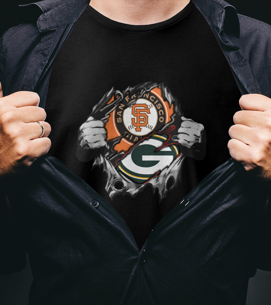 San Francisco Giants Green Bay Packers Fan Crossover T-Shirt