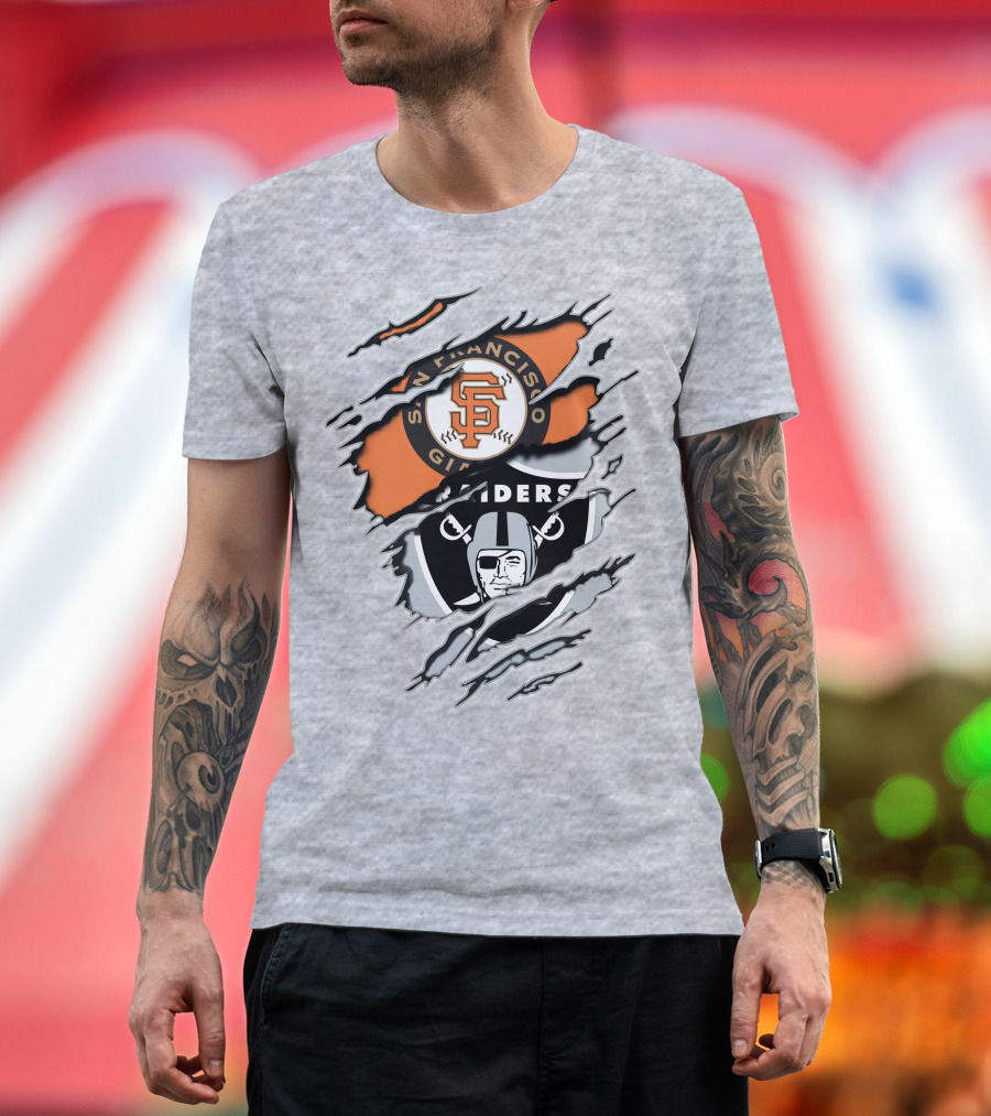 San Francisco Giants Raiders Logo Mashup T-Shirt