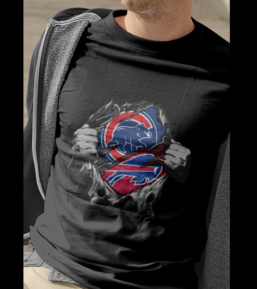 Bills Cubs Football Baseball Team Collaboration T-Shirt