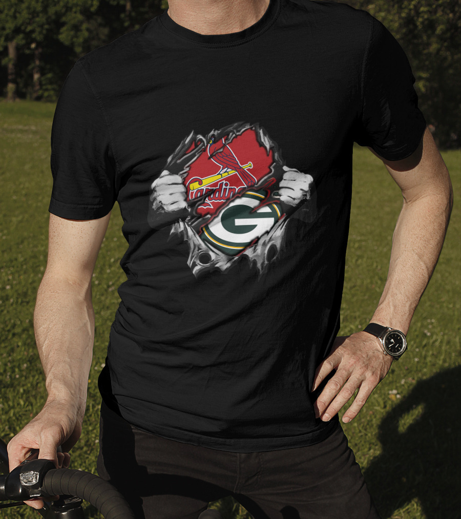 Cardinals Packers Dual Fan Crossover T-Shirt