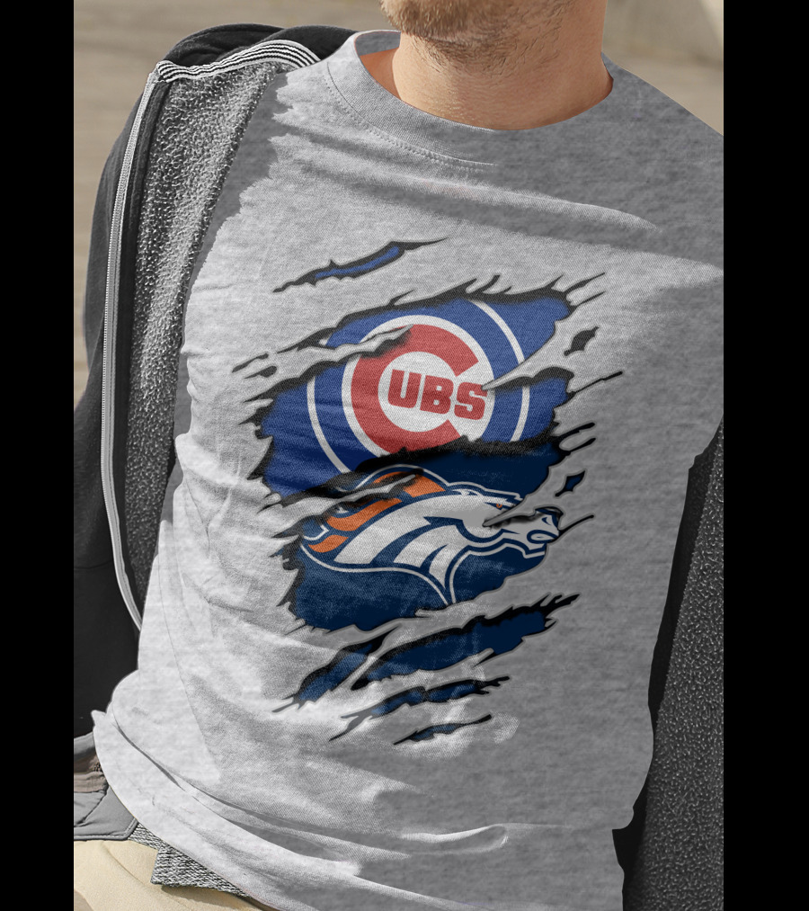 Cubs Broncos Logo Crossover T-Shirt
