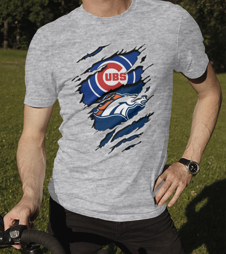 Cubs Broncos Logo Crossover T-Shirt
