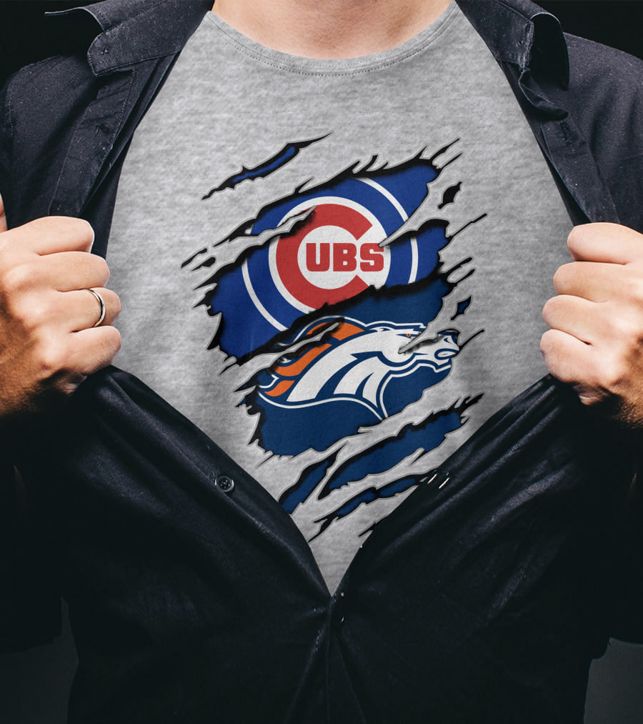 Cubs Broncos Logo Crossover T-Shirt