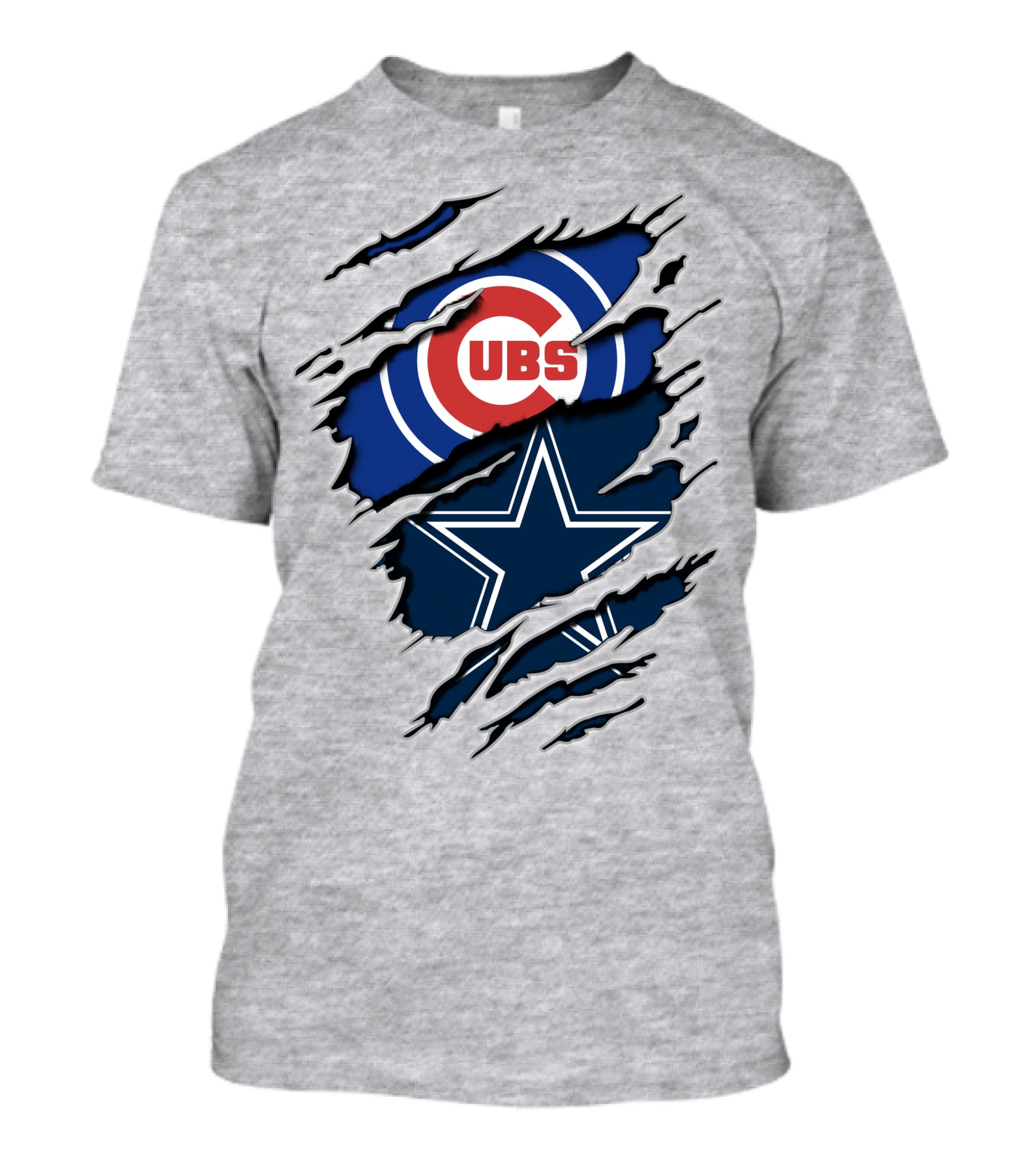 Cubs And Cowboys Fan Symbol Fusion T-Shirt