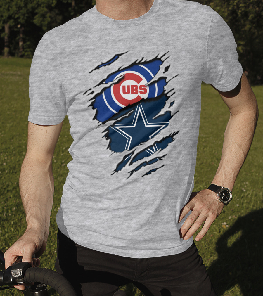 Cubs And Cowboys Fan Symbol Fusion T-Shirt