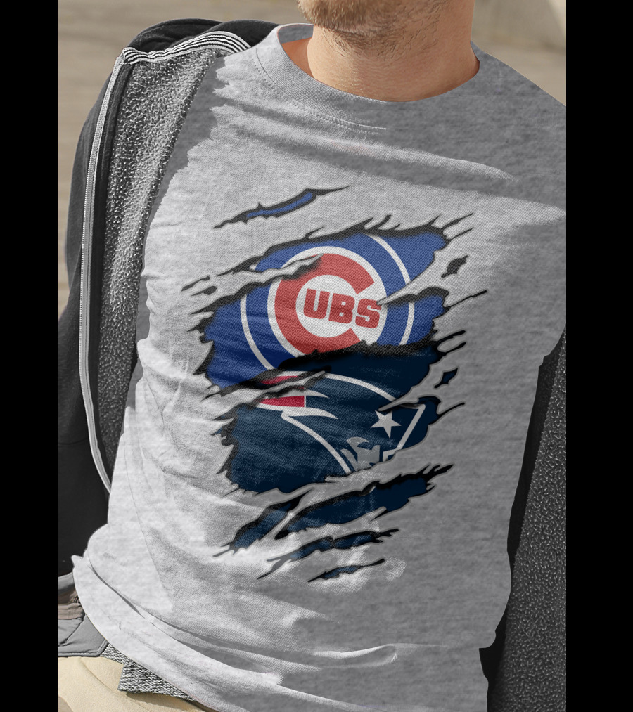Cubs Patriots Logo Mashup Fan T-Shirt