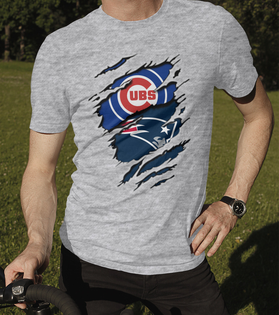 Cubs Patriots Logo Mashup Fan T-Shirt