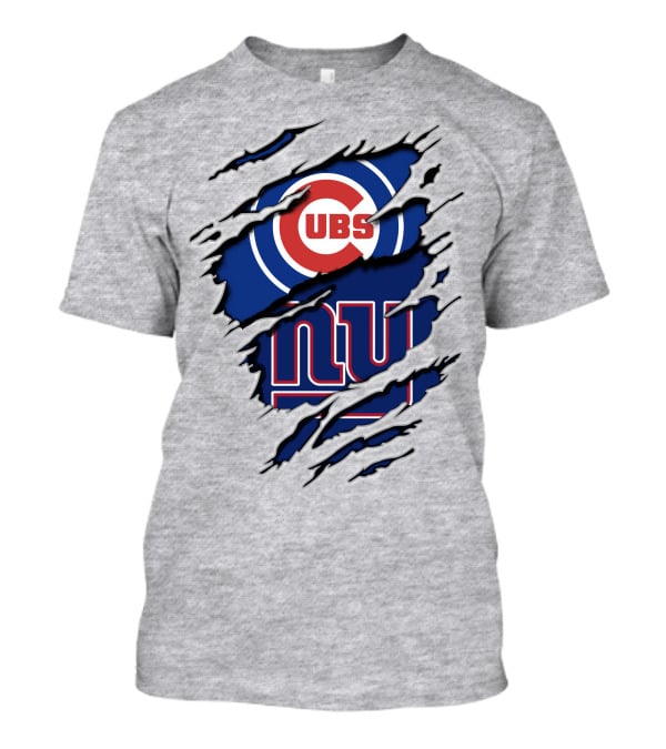 Cubs Giants Logo Fusion Ripped T-Shirt
