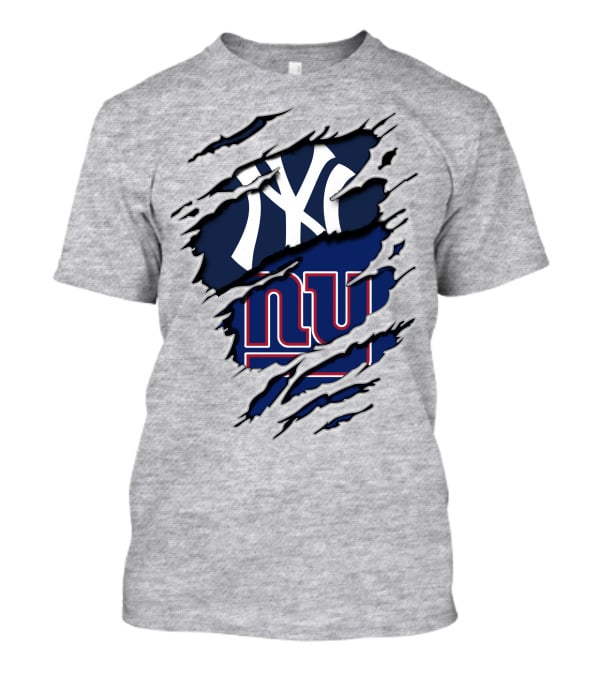 New York Yankees Ny Giants Ripped T-Shirt