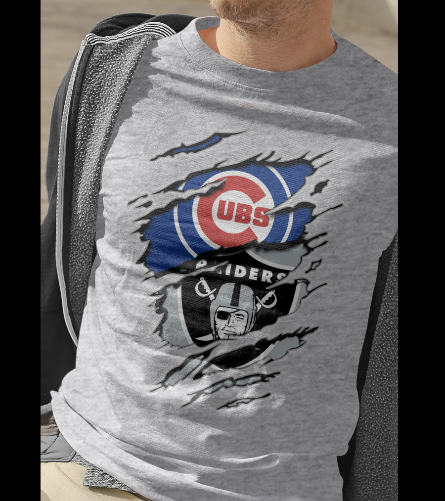 Cubs Raiders Logo Mashup T-Shirt