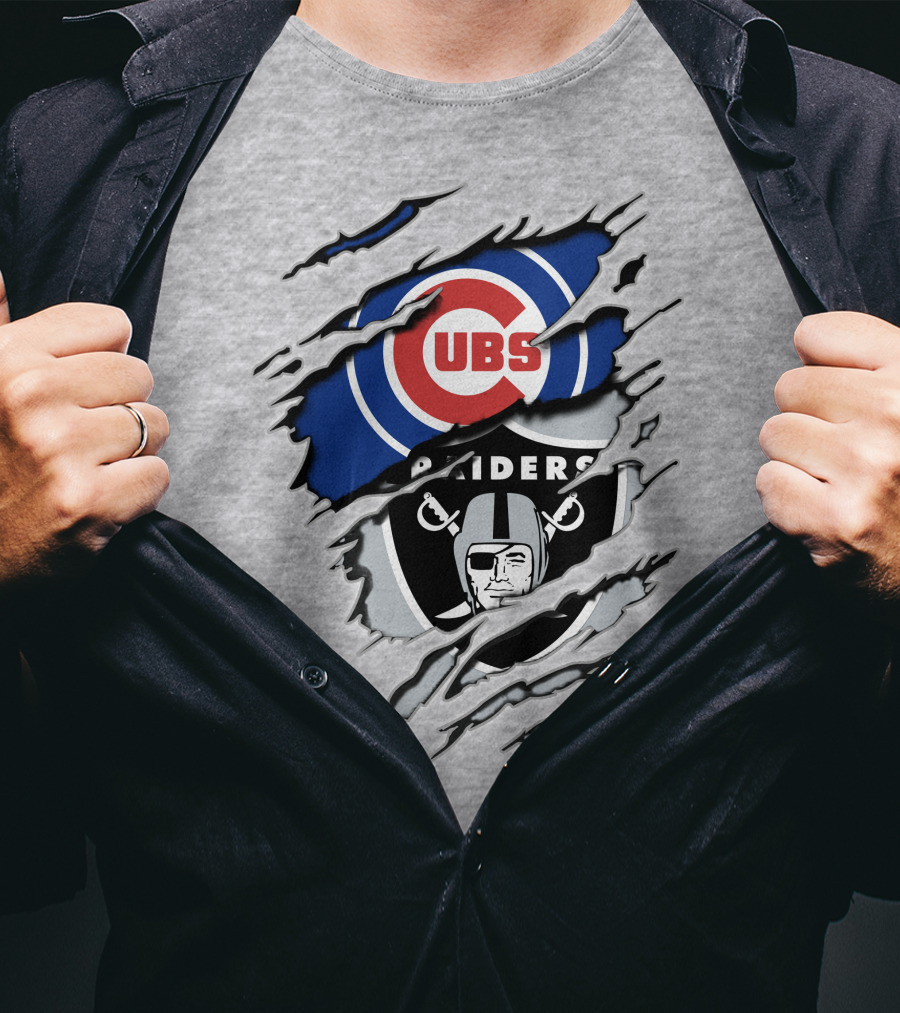 Cubs Raiders Logo Mashup T-Shirt