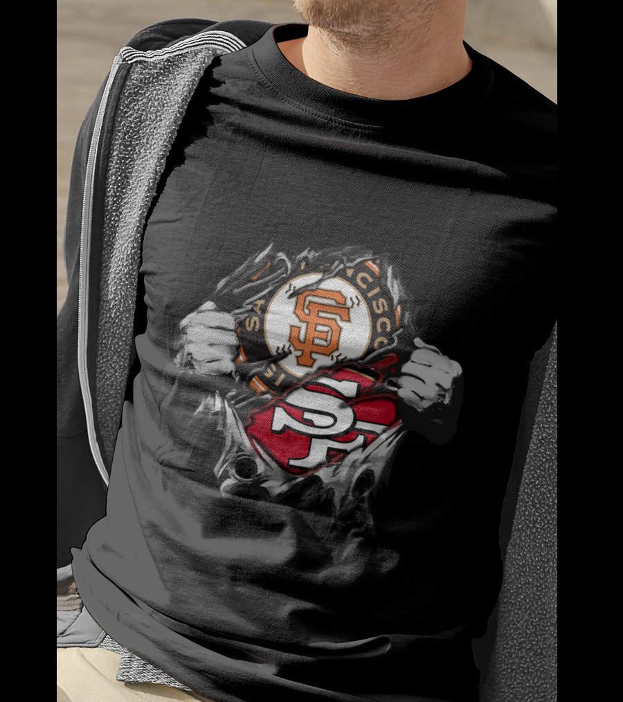 San Francisco 49ers And Giants Logo Fusion T-Shirt