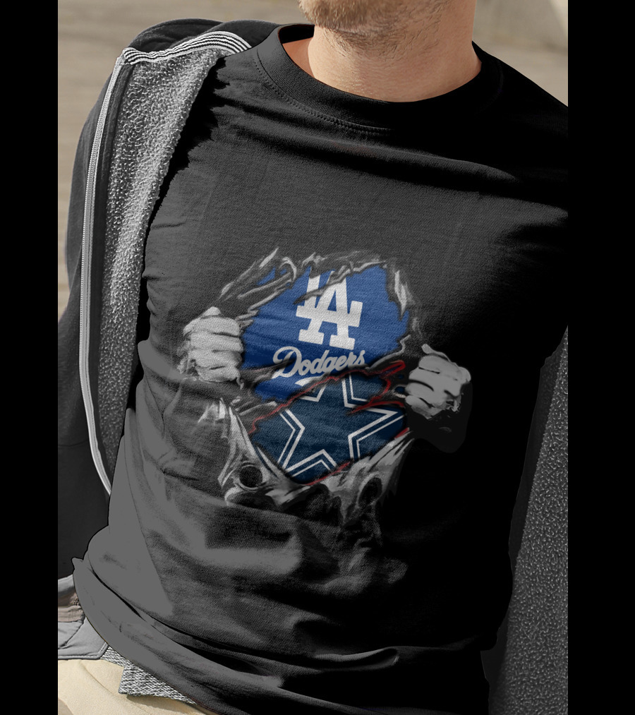 Cowboys LA Dodgers Fan Crossover T-Shirt