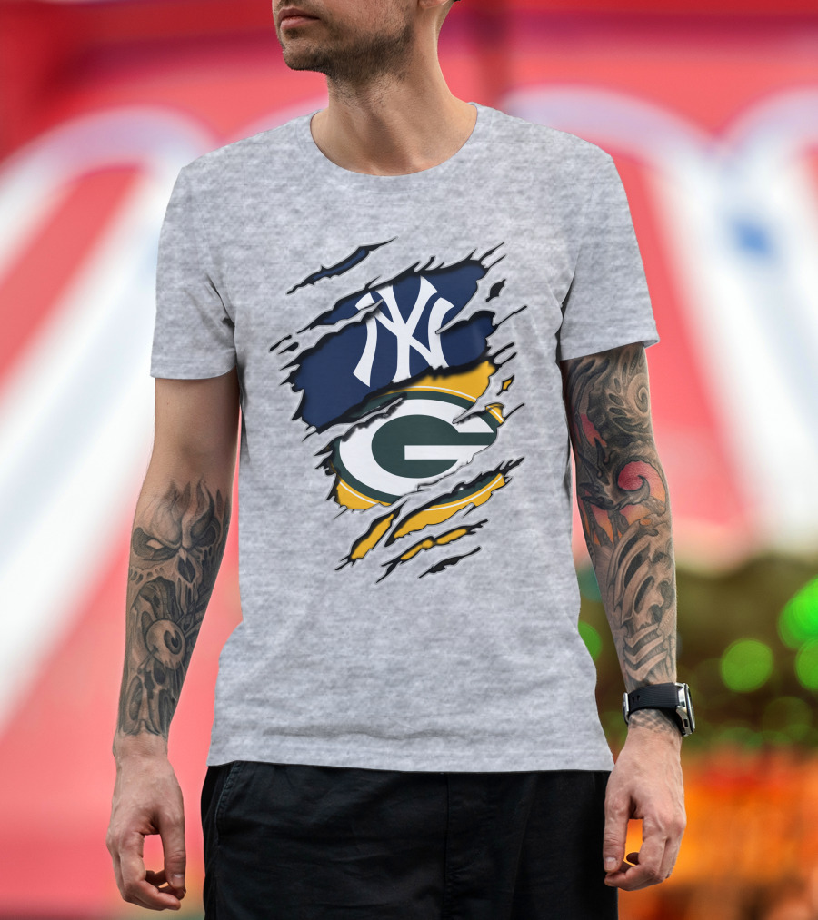 Packers Yankees Green Bay New York Crossover T-Shirt