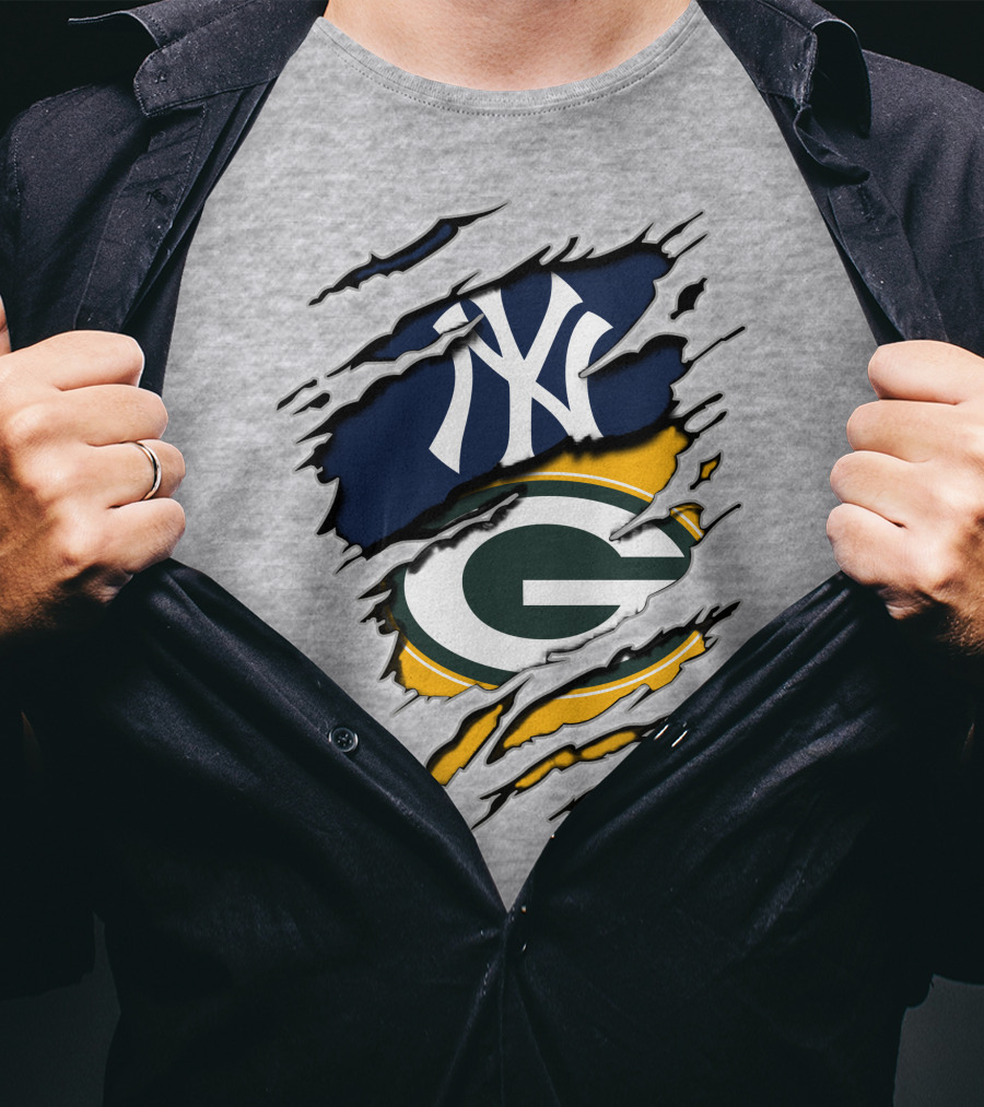 Packers Yankees Green Bay New York Crossover T-Shirt