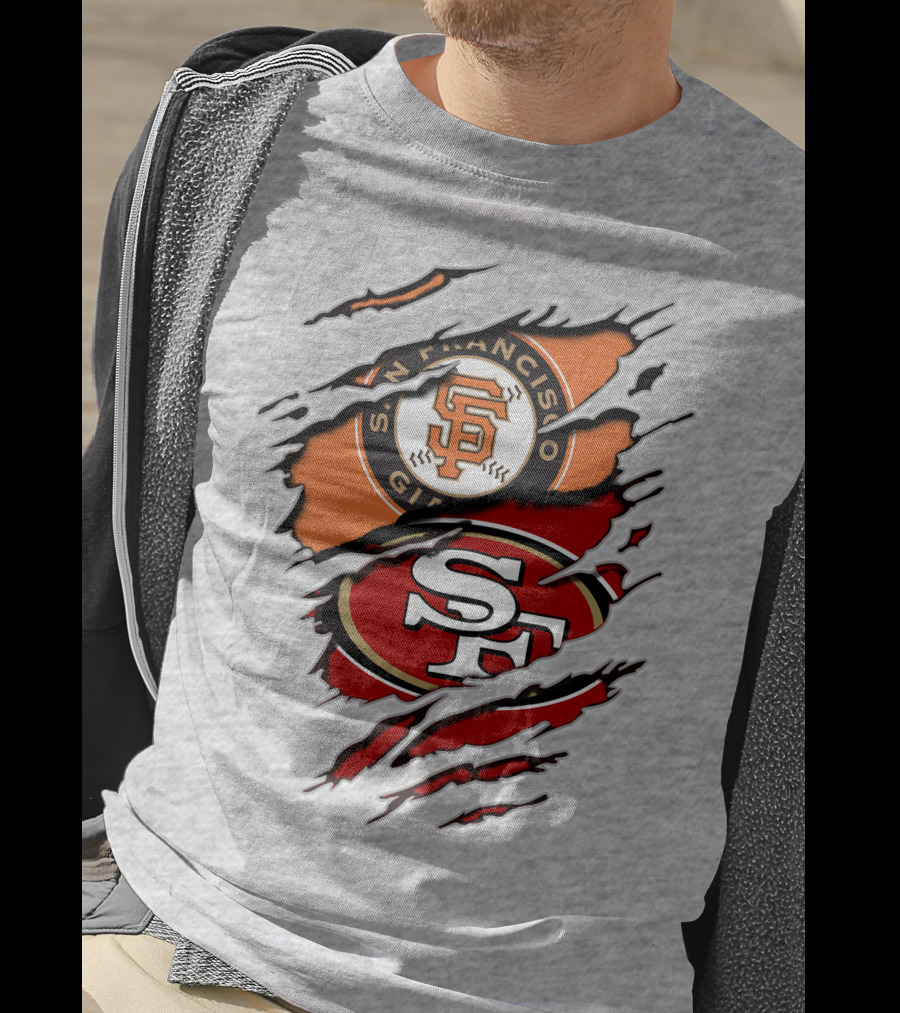 San Francisco Giants 49ers Crossover Logo T-Shirt