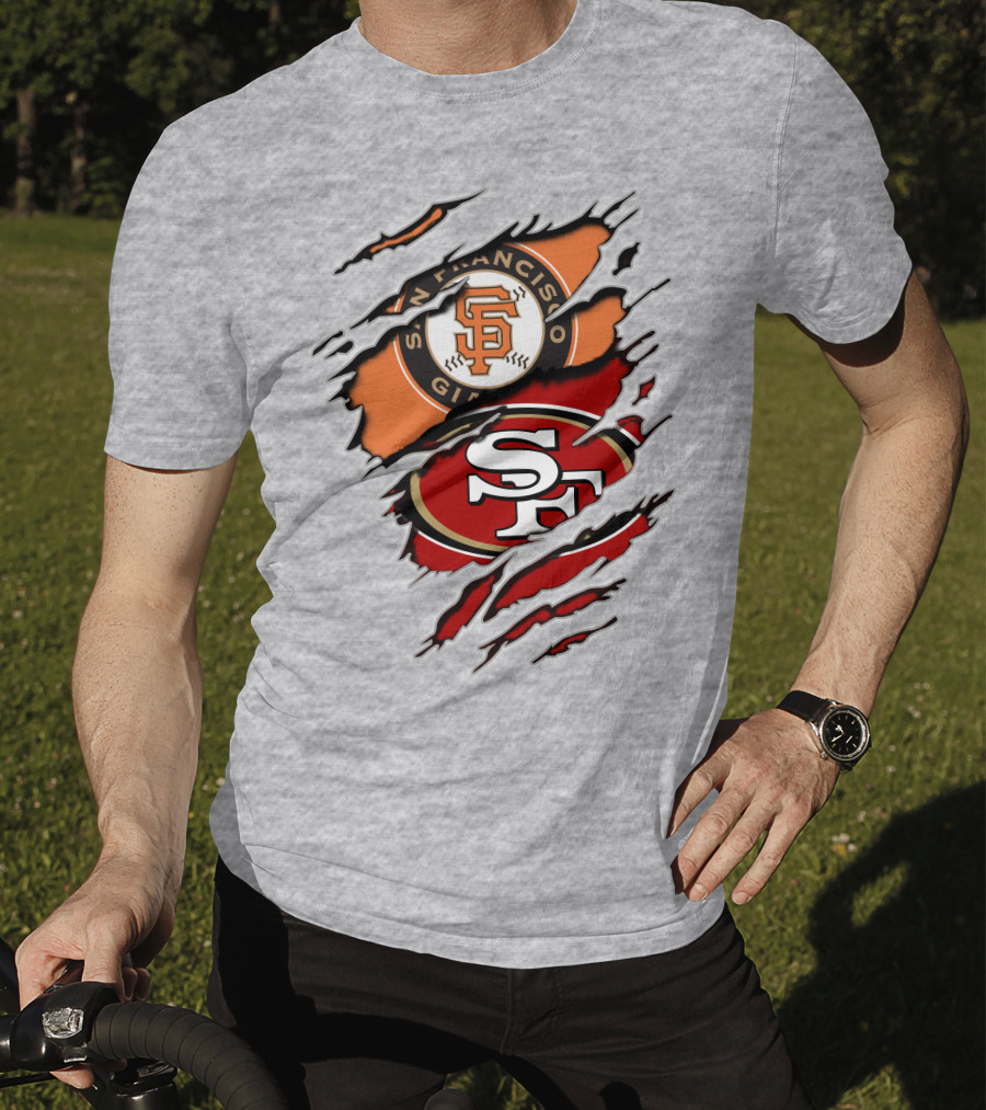 San Francisco Giants 49ers Crossover Logo T-Shirt