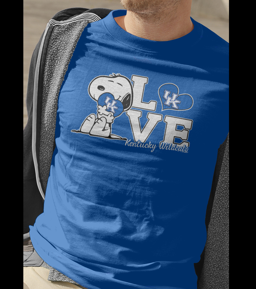 Love Kentucky Wildcats Snoopy Uk Heart T-Shirt