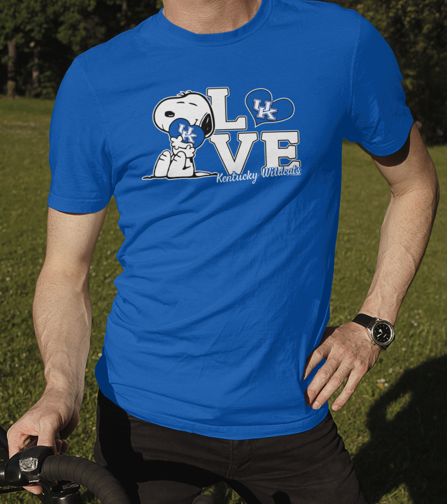 Love Kentucky Wildcats Snoopy Uk Heart T-Shirt