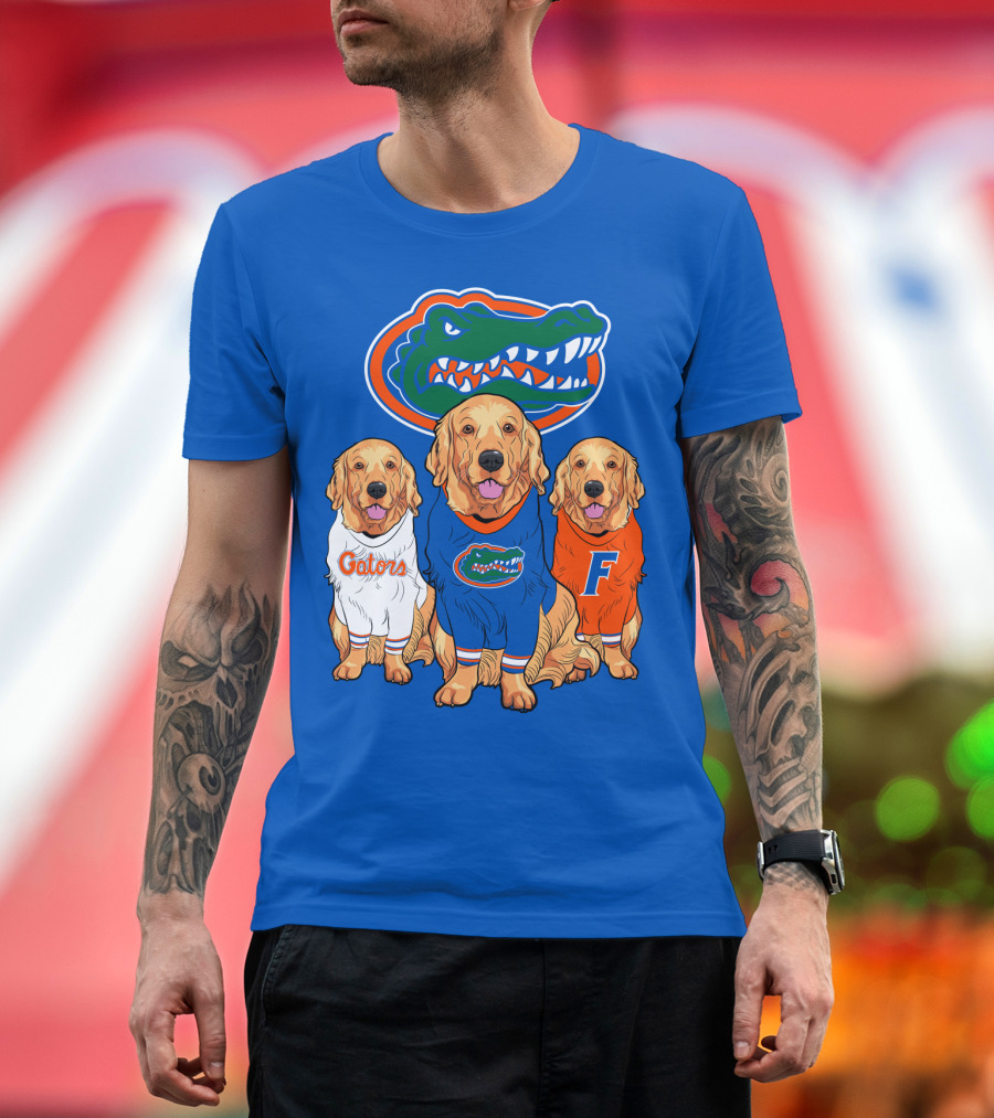 Florida Gators Golden Retrievers Trio Fan Gear T-Shirt