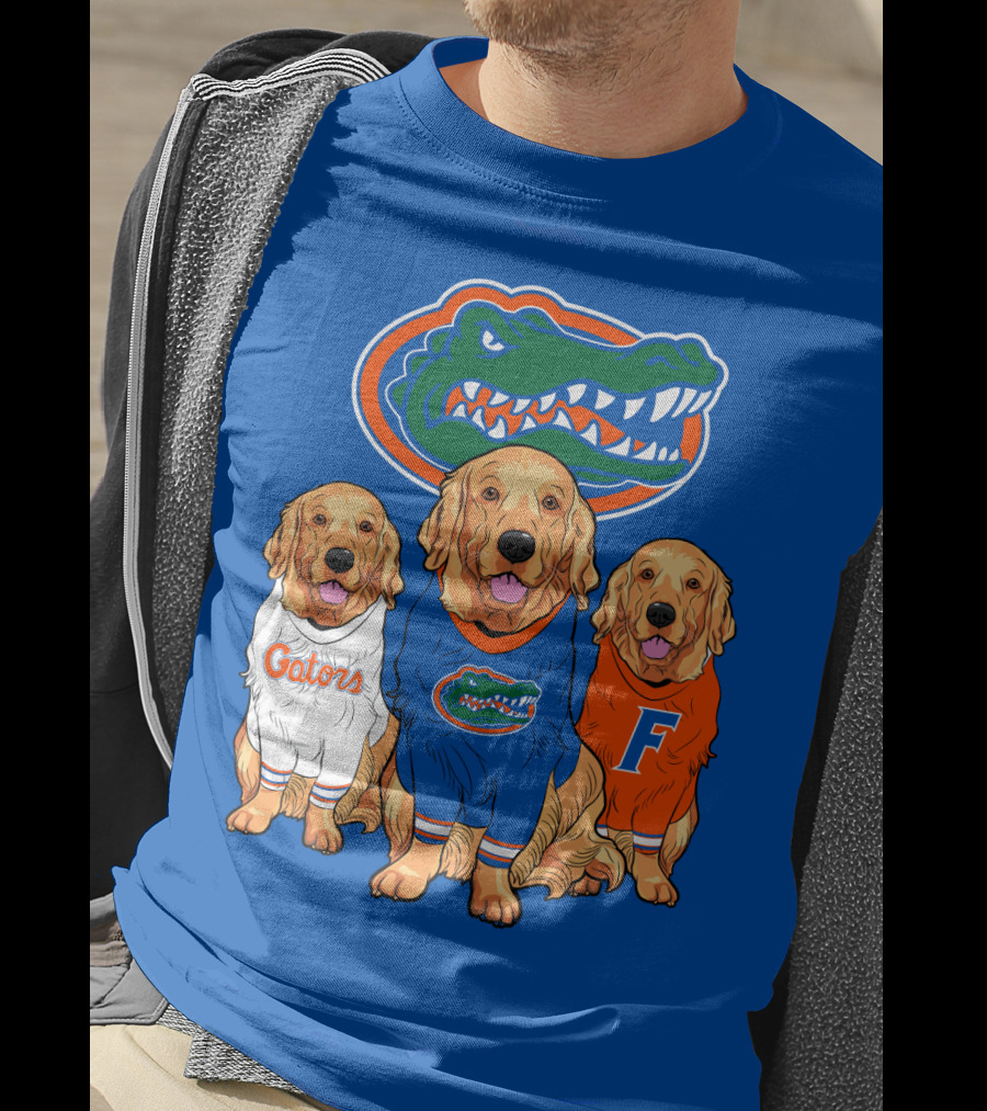 Florida Gators Golden Retrievers Trio Fan Gear T-Shirt