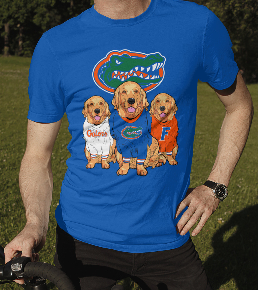 Florida Gators Golden Retrievers Trio Fan Gear T-Shirt