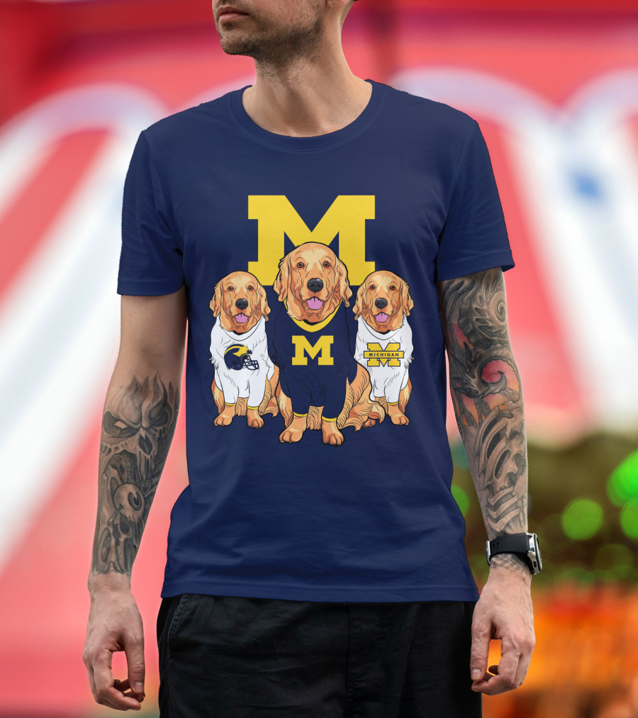 Michigan Wolverines Golden Retriever T-Shirt
