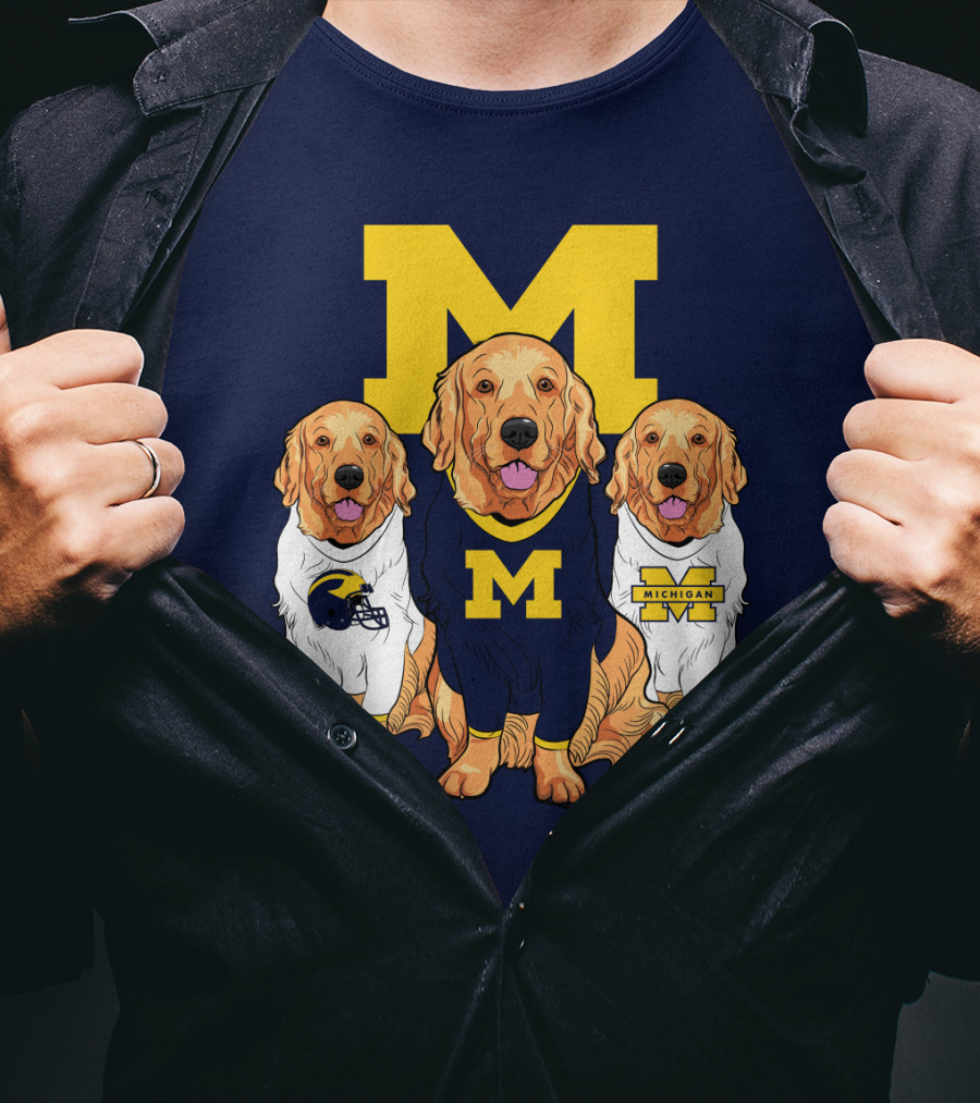 Michigan Wolverines Golden Retriever T-Shirt