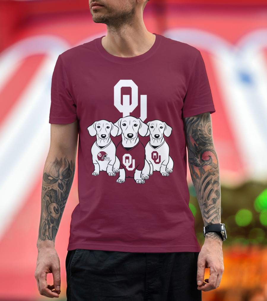 Oklahoma Sooners Three Dachshunds T-Shirt