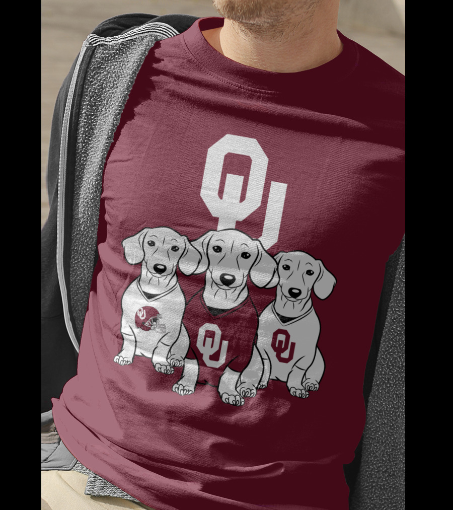 Oklahoma Sooners Three Dachshunds T-Shirt