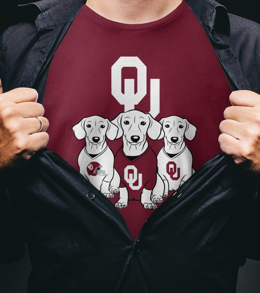 Oklahoma Sooners Three Dachshunds T-Shirt