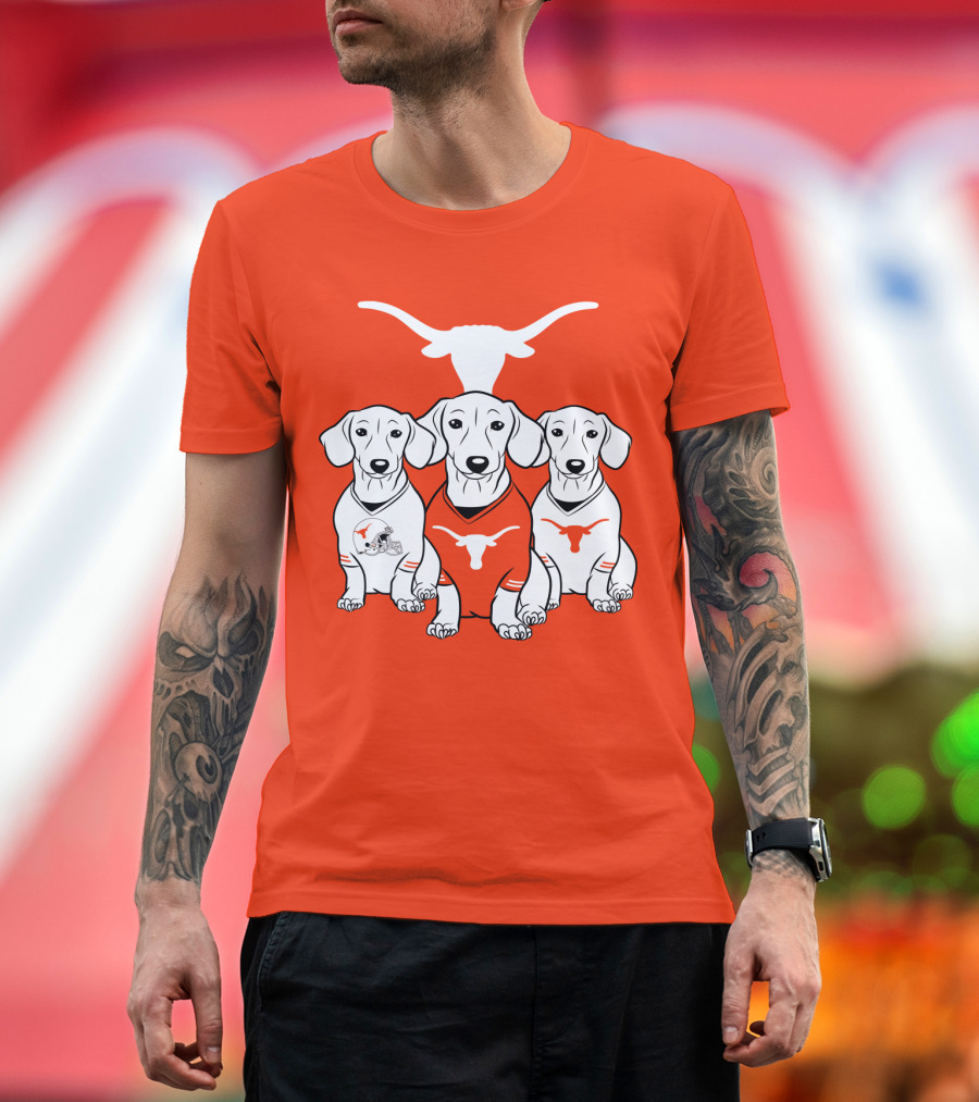 Longhorn Dogs Trio Texas Football T-Shirt