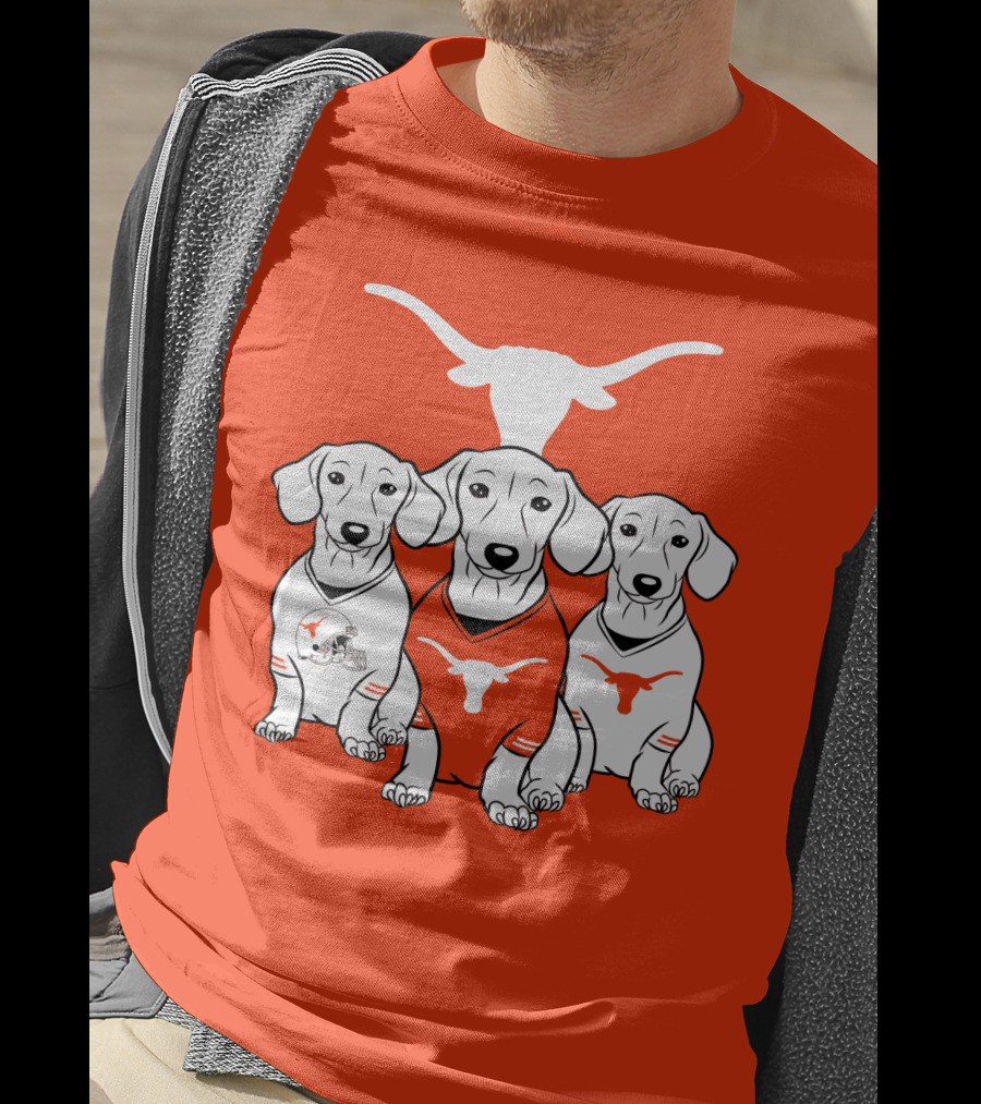 Longhorn Dogs Trio Texas Football T-Shirt