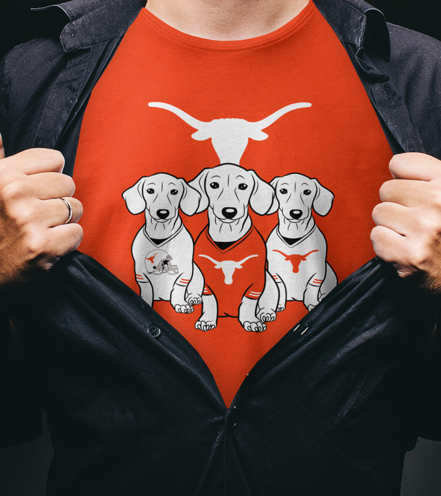 Longhorn Dogs Trio Texas Football T-Shirt