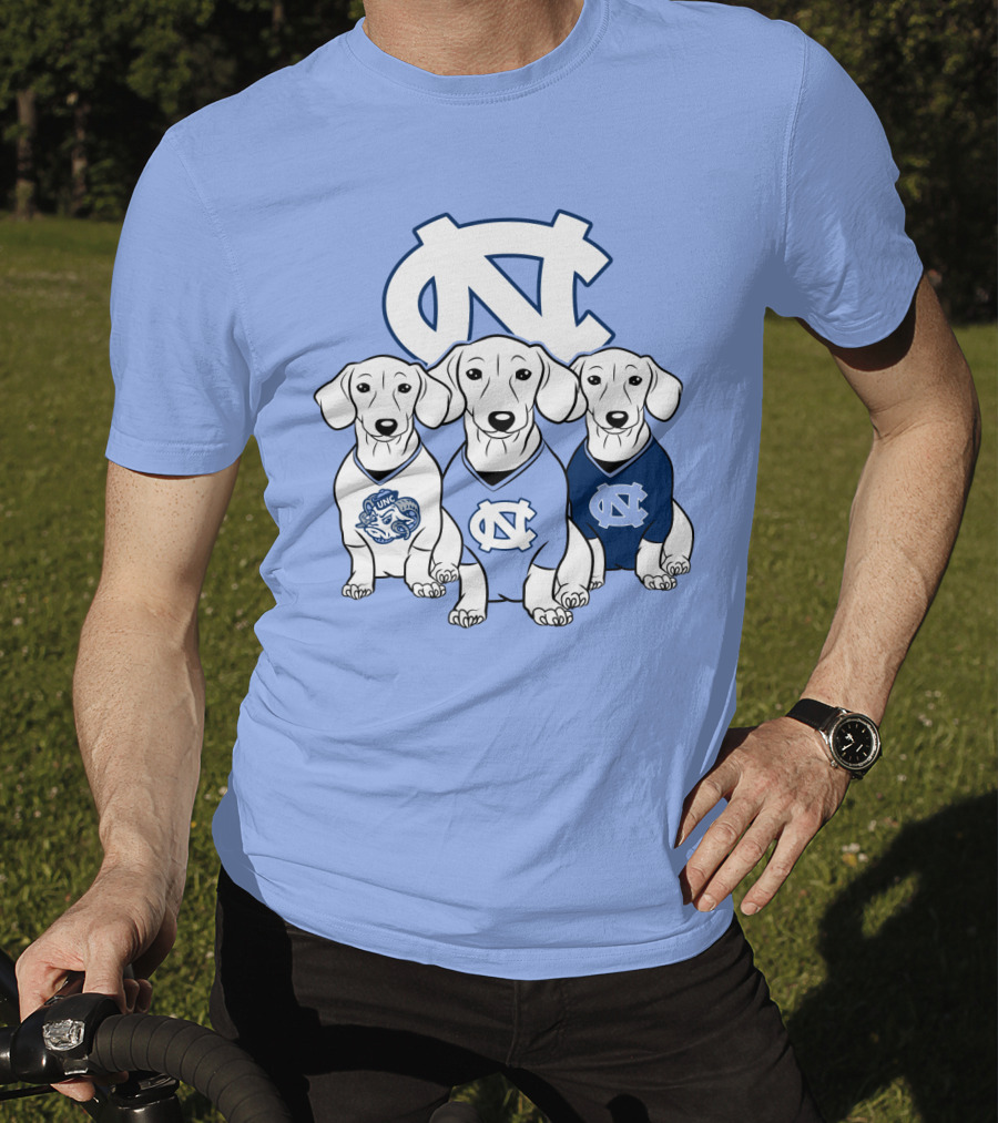 North Carolina Tar Heels  Dachshund Dogs T-Shirt