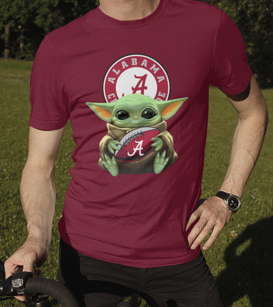 Baby Yoda Alabama Crimson Tide Football Fan T-Shirt