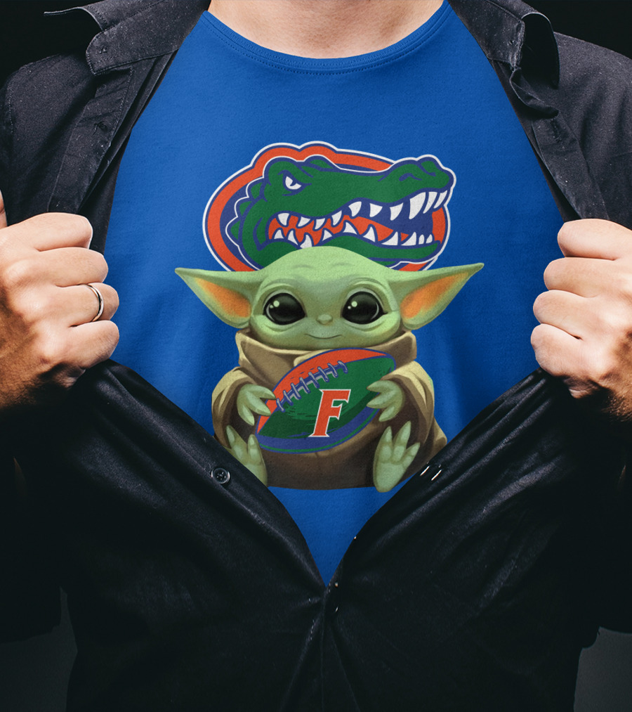 Baby Yoda Florida Gators Football Fan T-Shirt