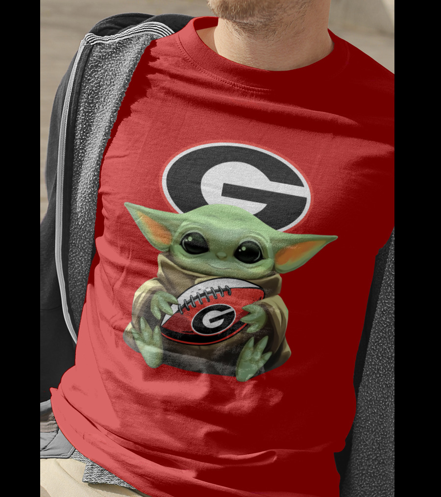 Baby Yoda Georgia Bulldogs Football Fan T-Shirt