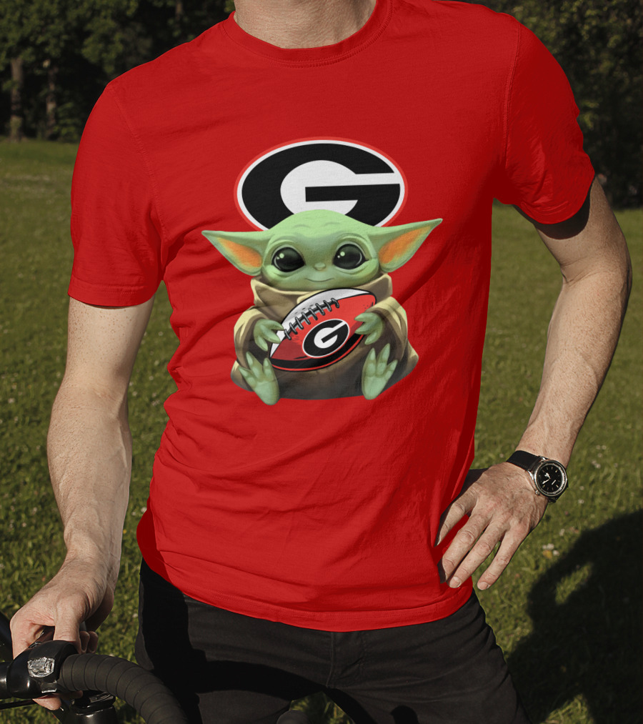 Baby Yoda Georgia Bulldogs Football Fan T-Shirt