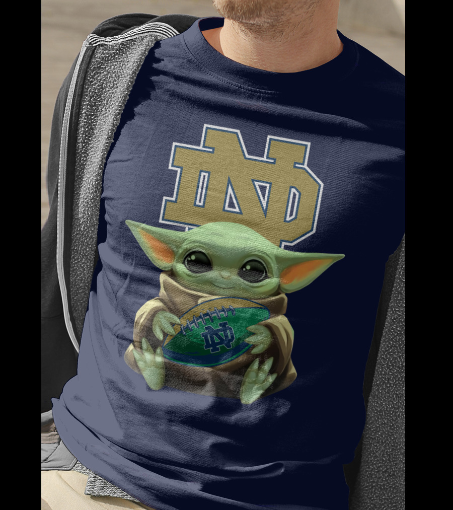 Baby Yoda Notre Dame Football Fan T-Shirt