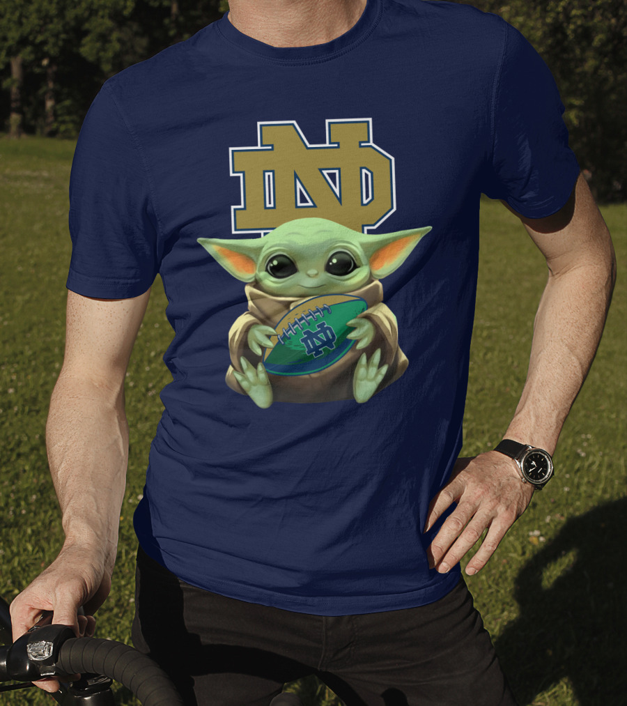 Baby Yoda Notre Dame Football Fan T-Shirt