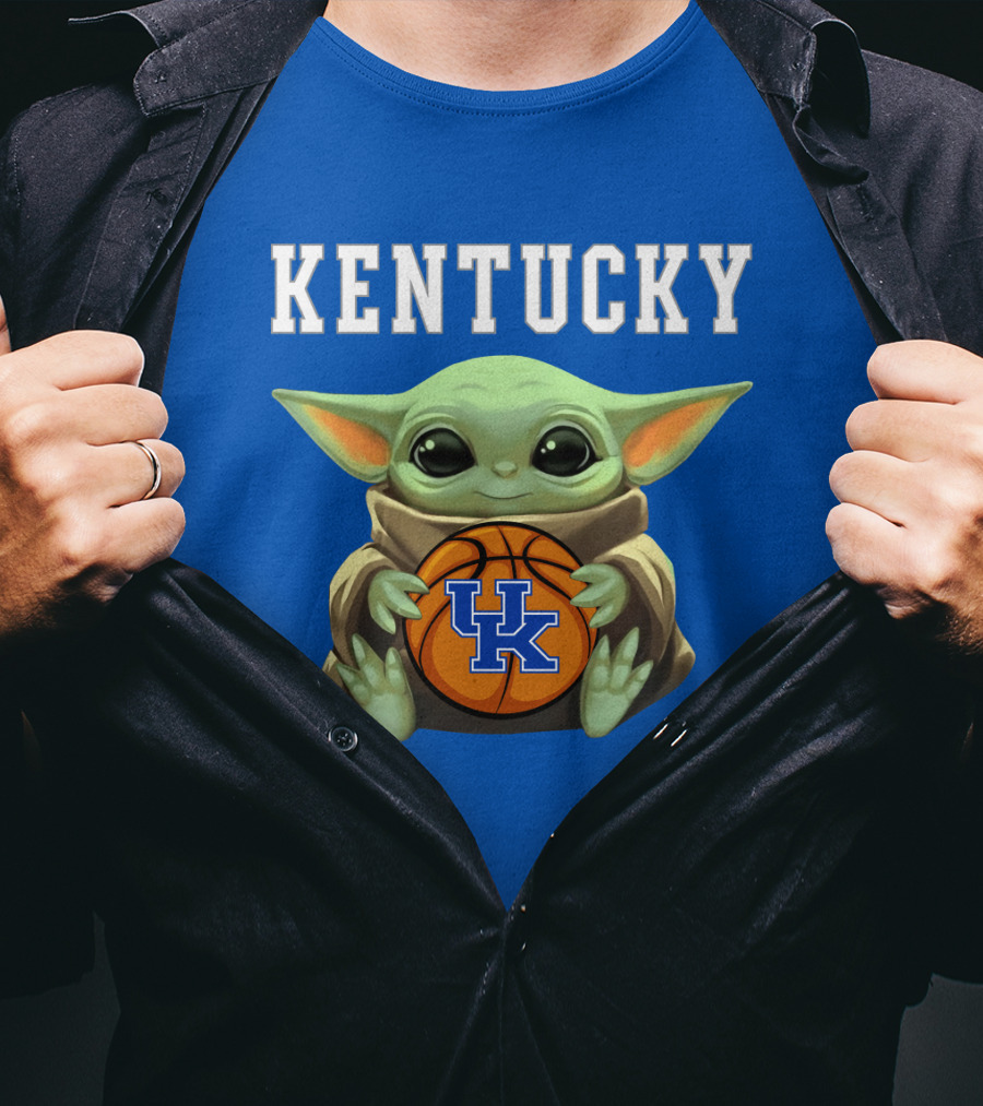 Kentucky Wildcats Baby Yoda Basketball T-Shirt