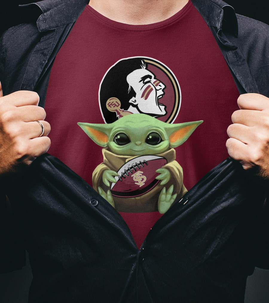 Baby Yoda Seminoles Football FSU T-Shirt