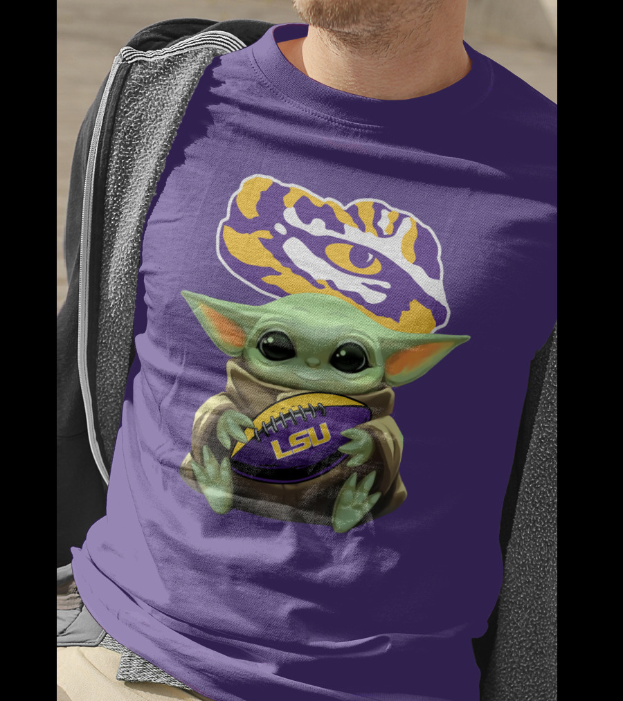 Baby Yoda Lsu Tigers Football Tiger Eye T-Shirt