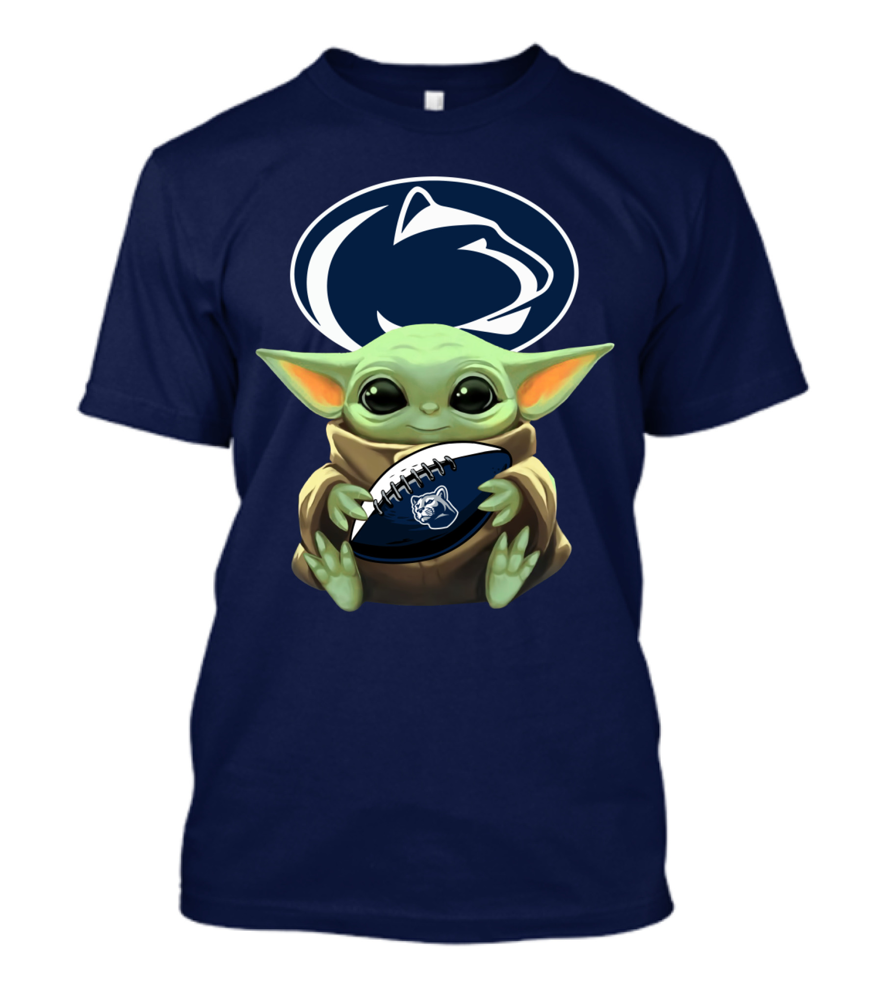 Baby Yoda Nittany Lions Football Fan T-Shirt