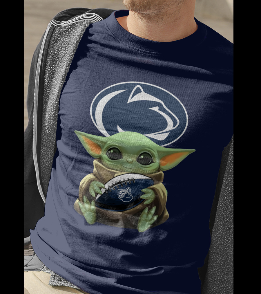 Baby Yoda Nittany Lions Football Fan T-Shirt